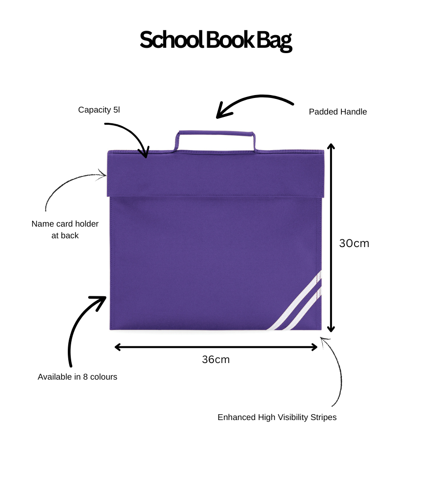 Embroidered Children's personalised book bag. Ideal for all ages