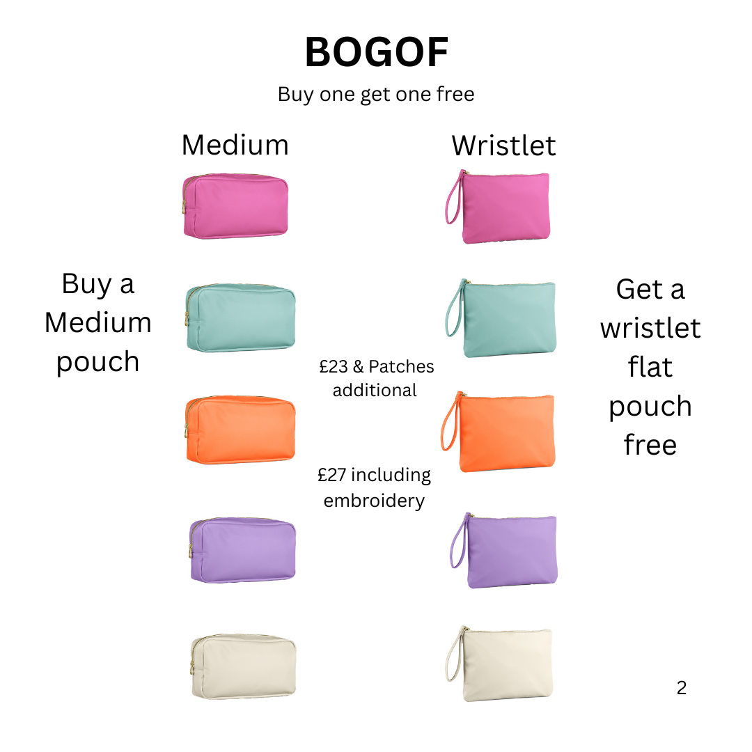 BOGOF a Medium Pouch & get a wristlet pouch Free