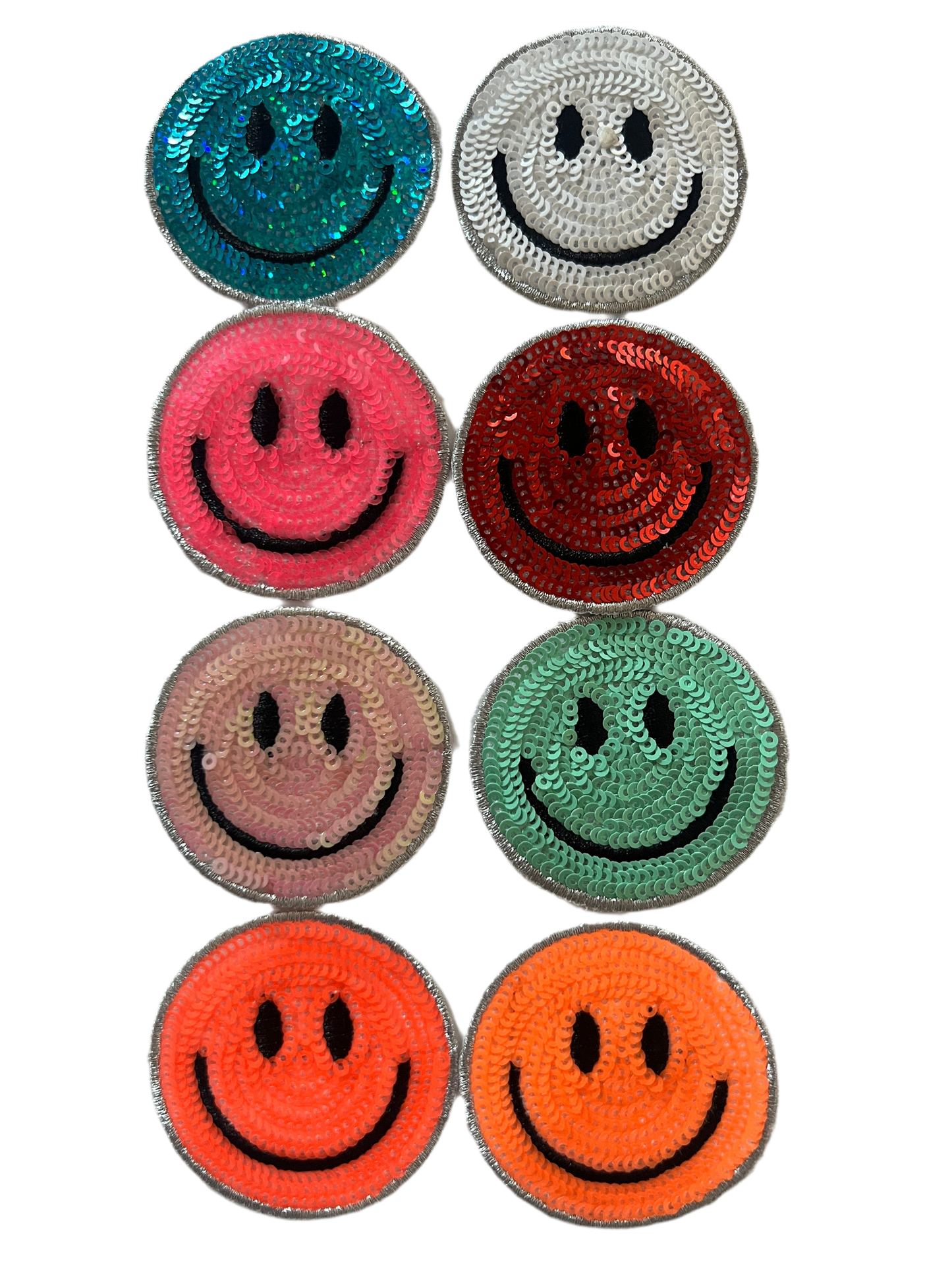 Sequin smiley patch