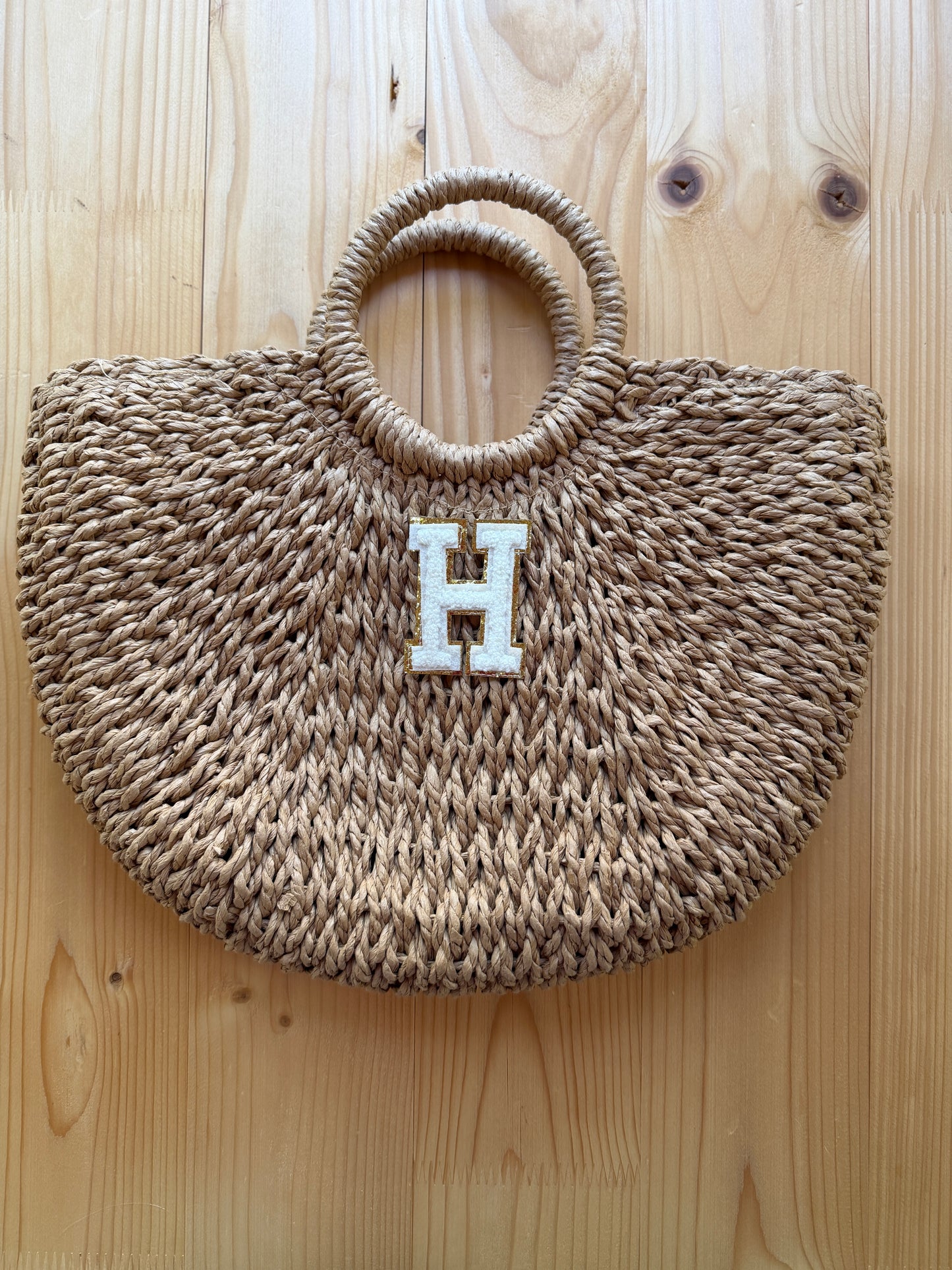 Large straw handbag