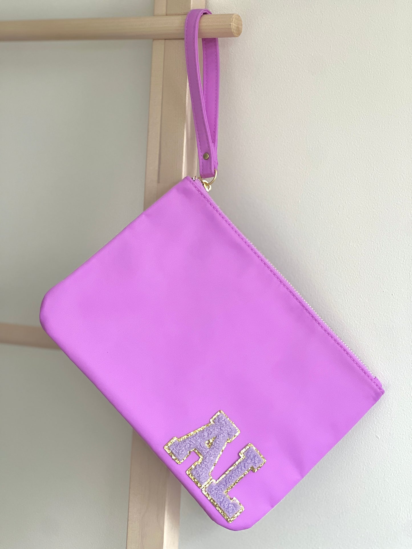 Nylon Personalised Flat Wristlet Clutch Bag/Pouch