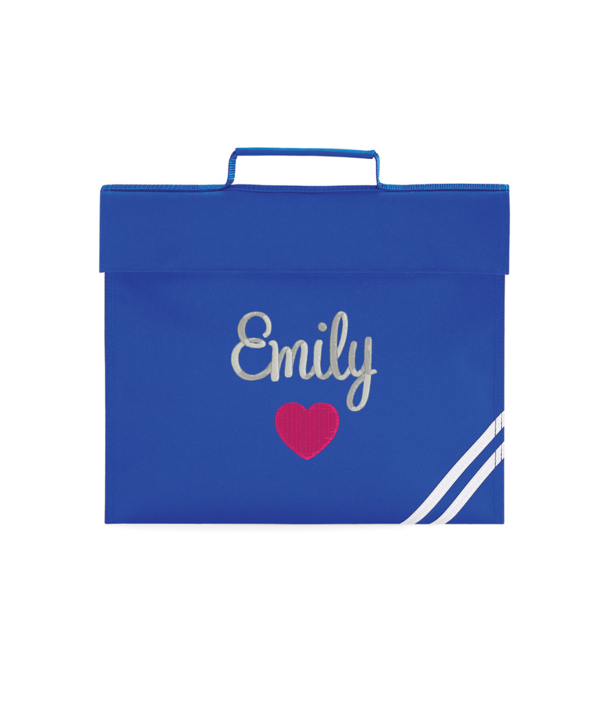 Embroidered Children's personalised book bag. Ideal for all ages