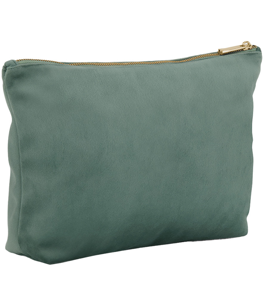 Luxe velvet Embroidered wildflower Pouch with personalised name