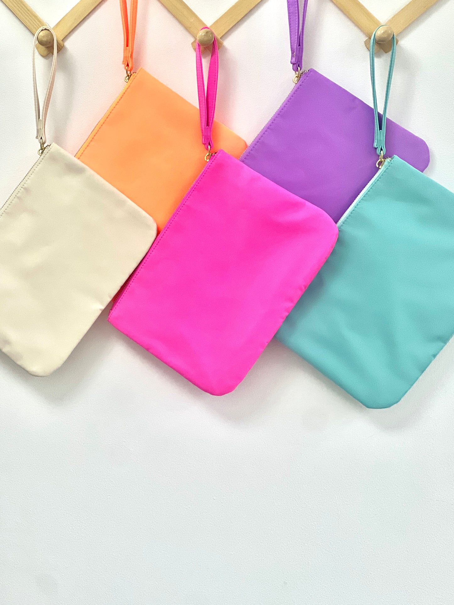 Nylon Personalised Flat Wristlet Clutch Bag/Pouch
