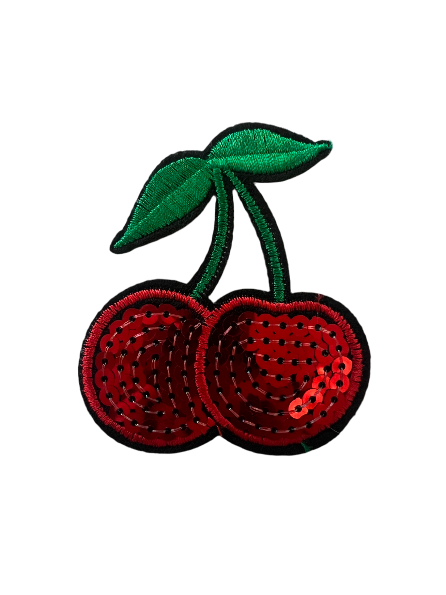 Red Sequin Cherry Patch