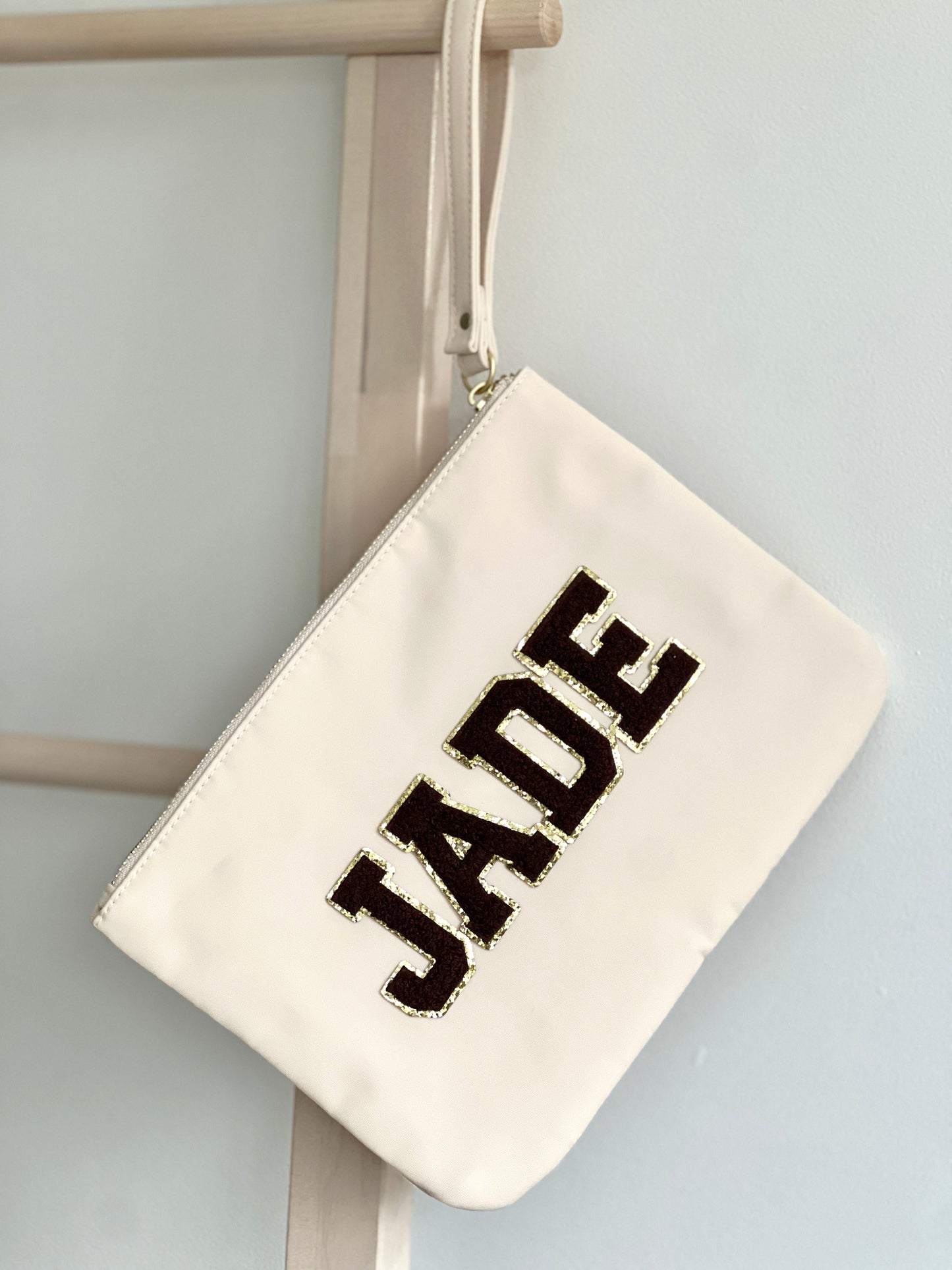 Nylon Personalised Flat Wristlet Clutch Bag/Pouch