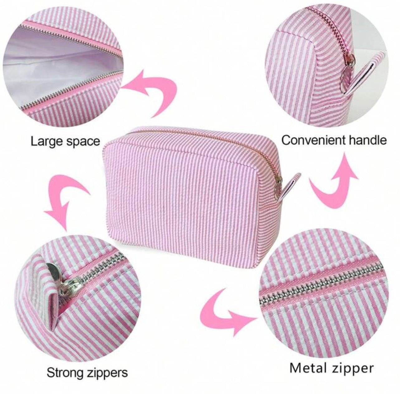 Stripey Seersucker Pouches