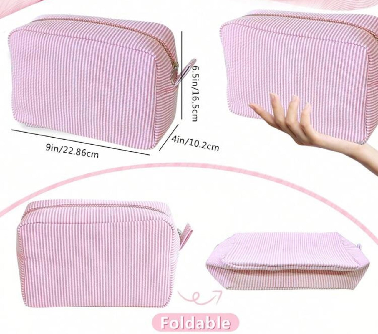 Stripey Seersucker Pouches