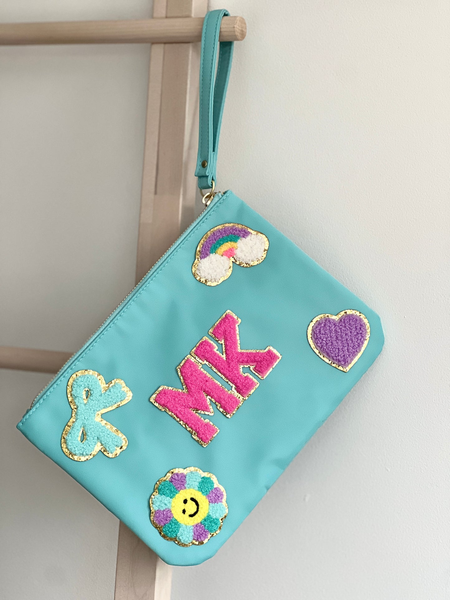 Nylon Personalised Flat Wristlet Clutch Bag/Pouch
