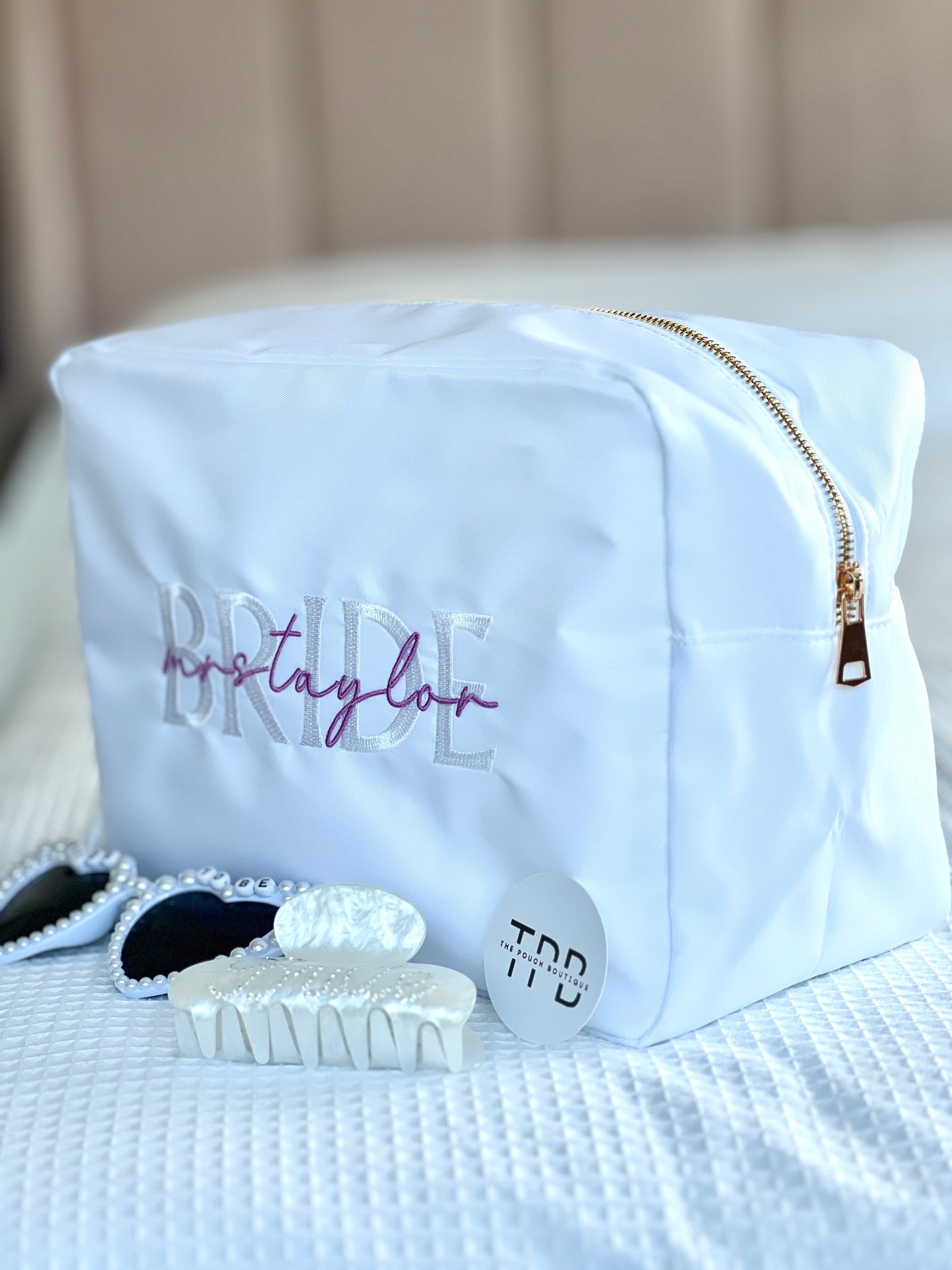 Embroidered Bride Pouch