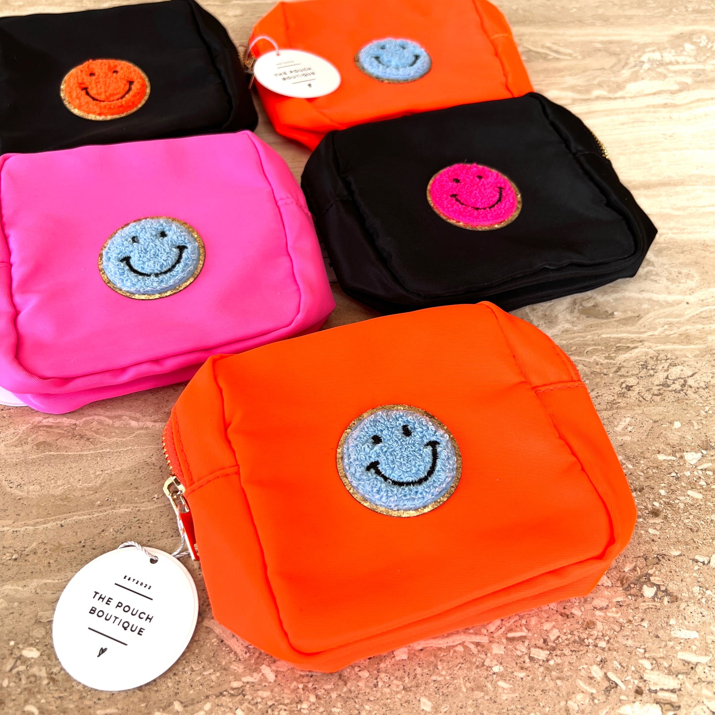 Mini Pouch with patch letters & motifs