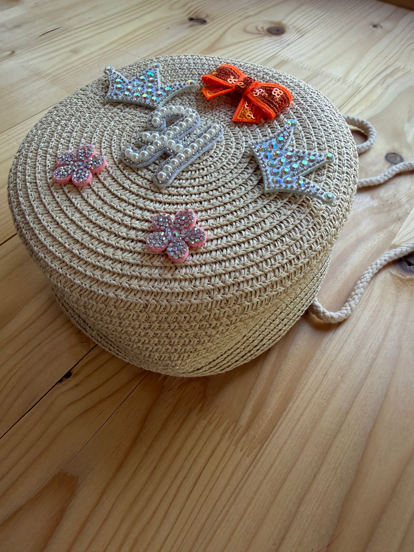Summer kids or adult woven handbag.