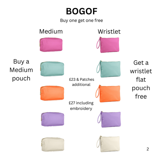 BOGOF a Medium Pouch & get a wristlet pouch Free