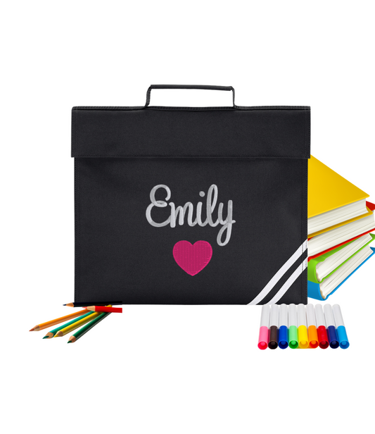Embroidered Children's personalised book bag. Ideal for all ages
