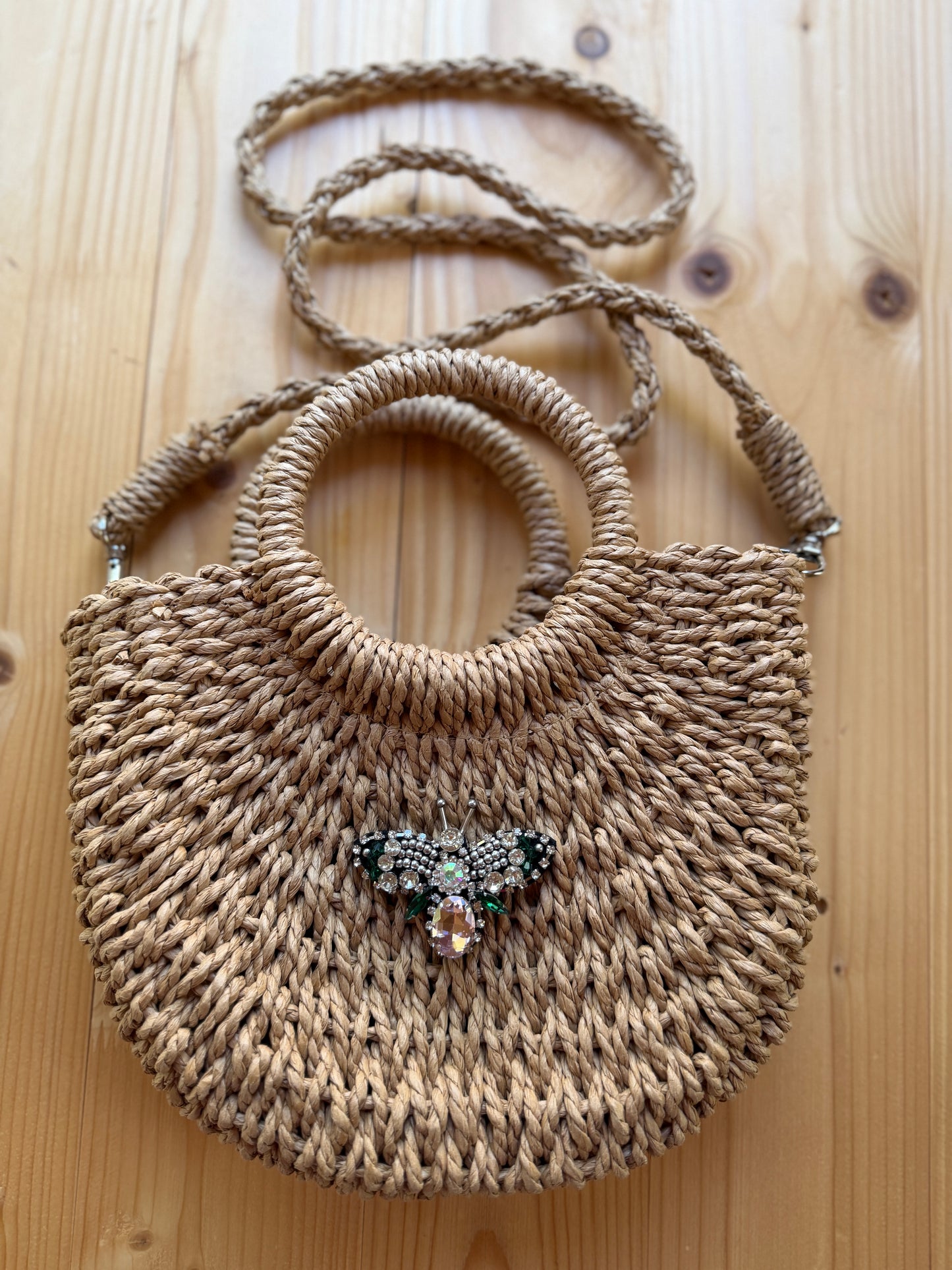 Straw mini handbag