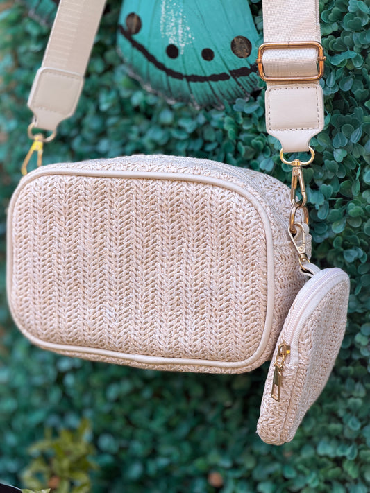 Straw cross body bag