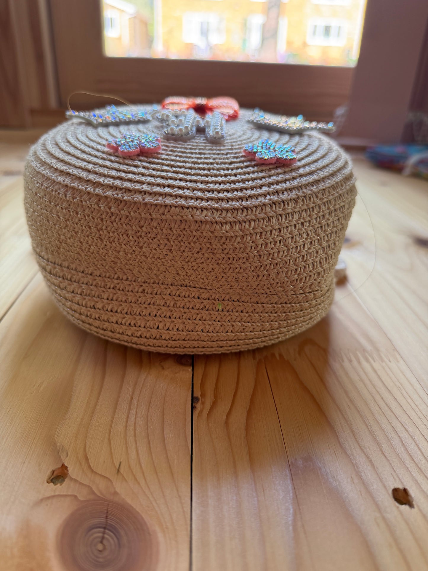 Summer kids or adult woven handbag.