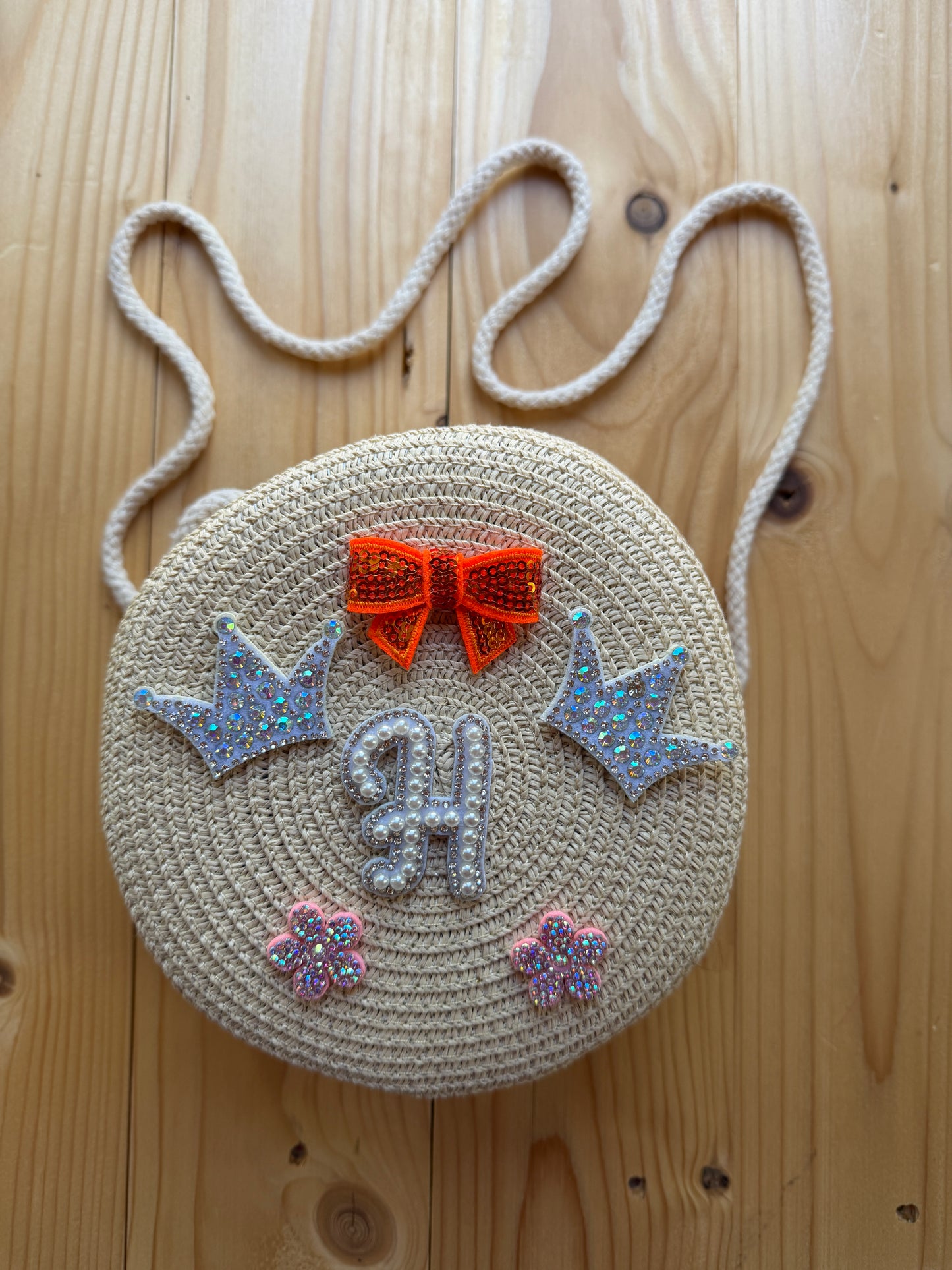 Summer kids or adult woven handbag.