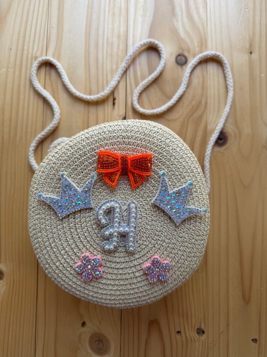 Summer kids or adult woven handbag.