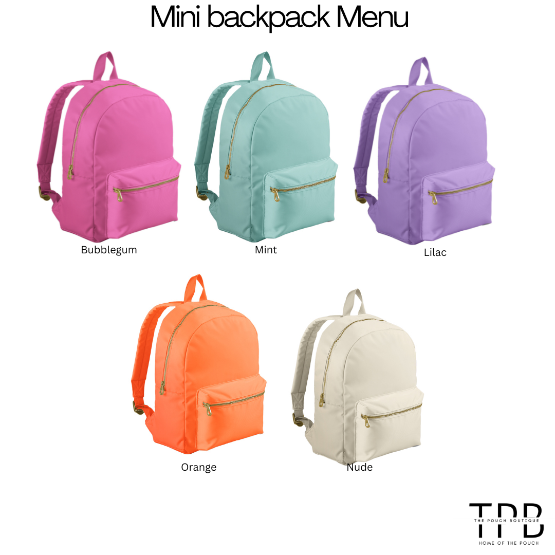 Nylon Personalised patch or embroidery mini Backpack