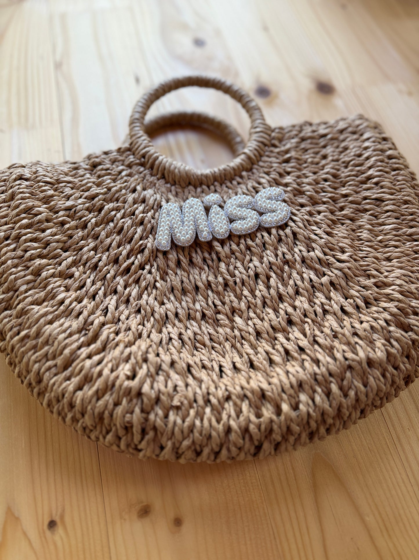Large straw handbag