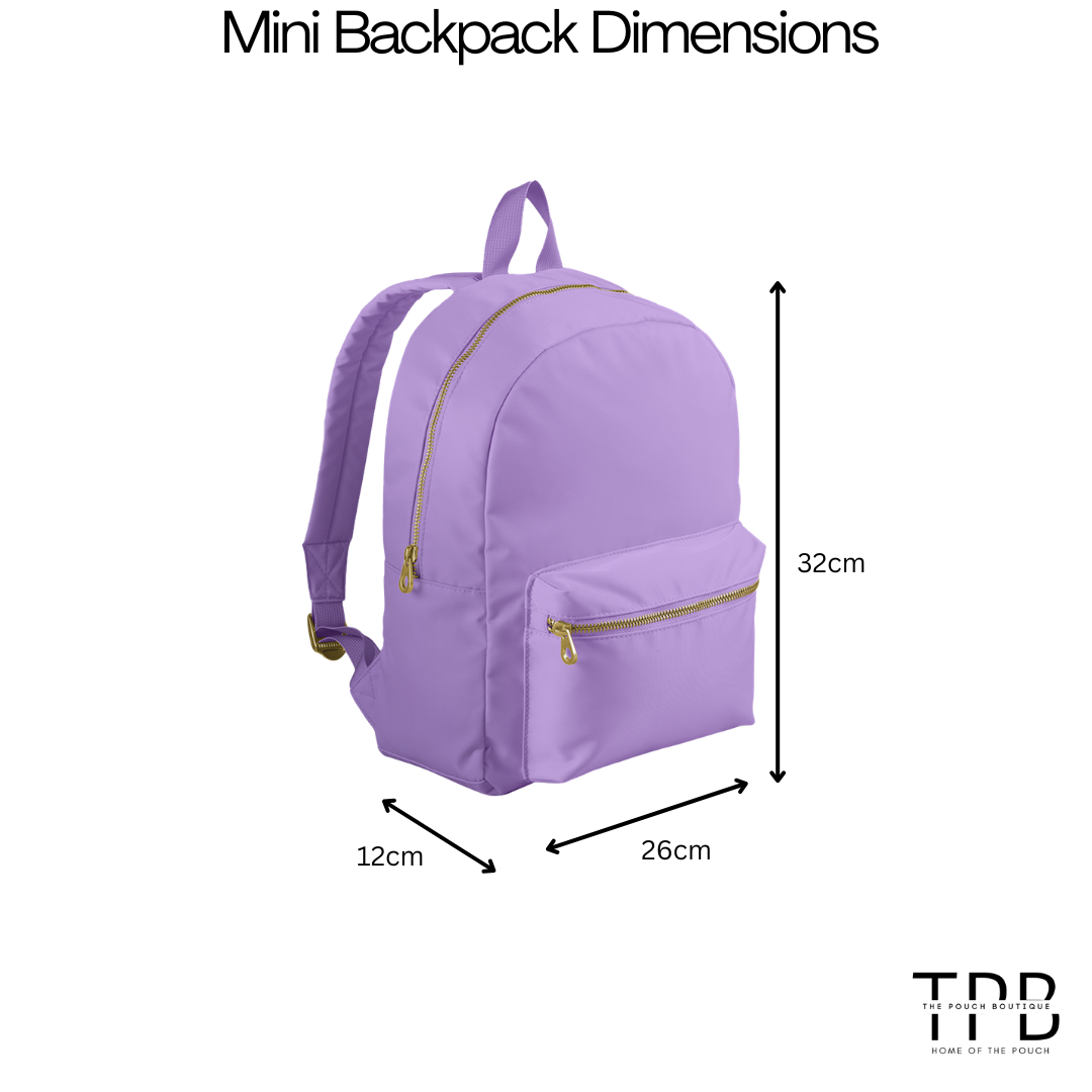 Nylon Personalised patch or embroidery mini Backpack
