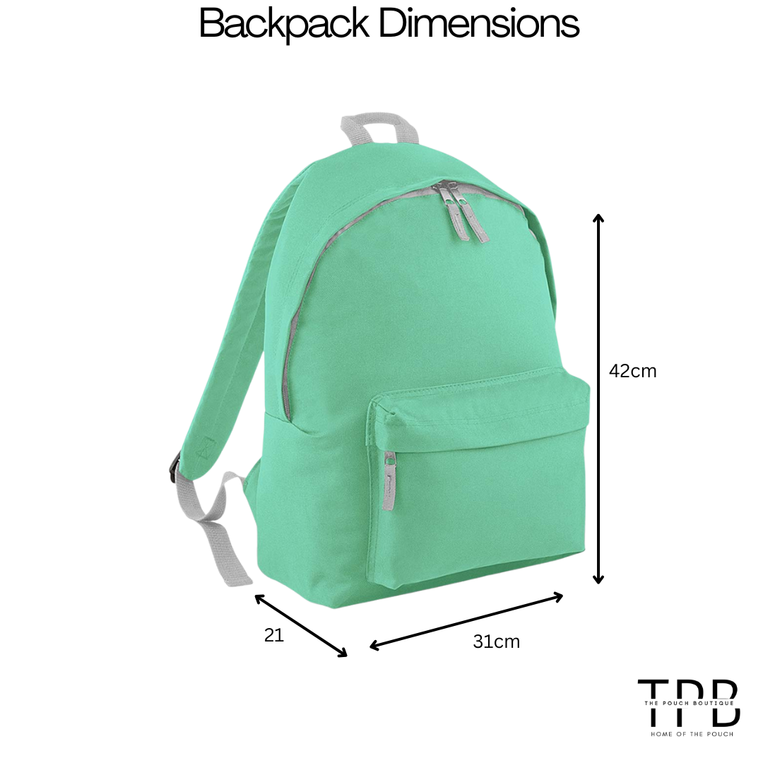 Personalised Patch or Embroidery backpack for juniors to adults