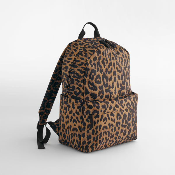 Personalised patch or embroidery Leopard print backpack