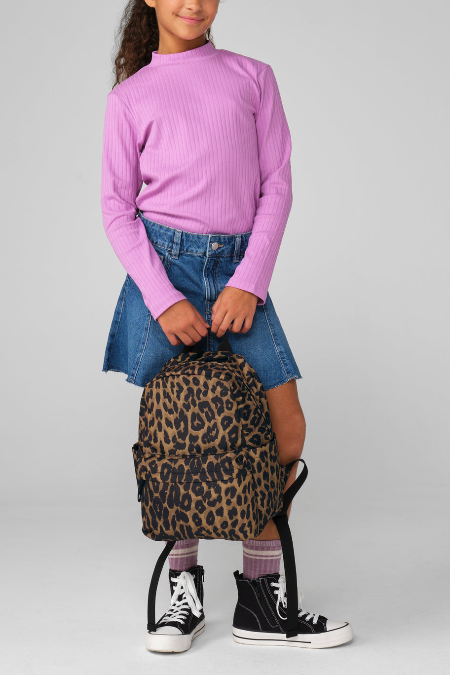 Personalised patch or embroidery Leopard print mini backpack