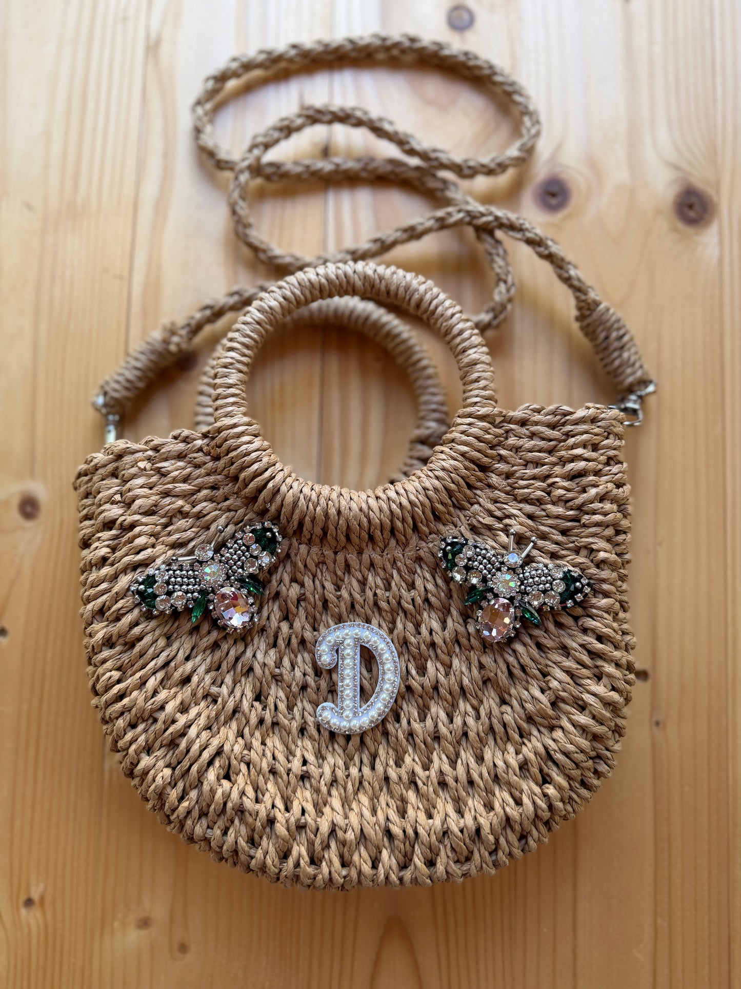 Straw mini handbag