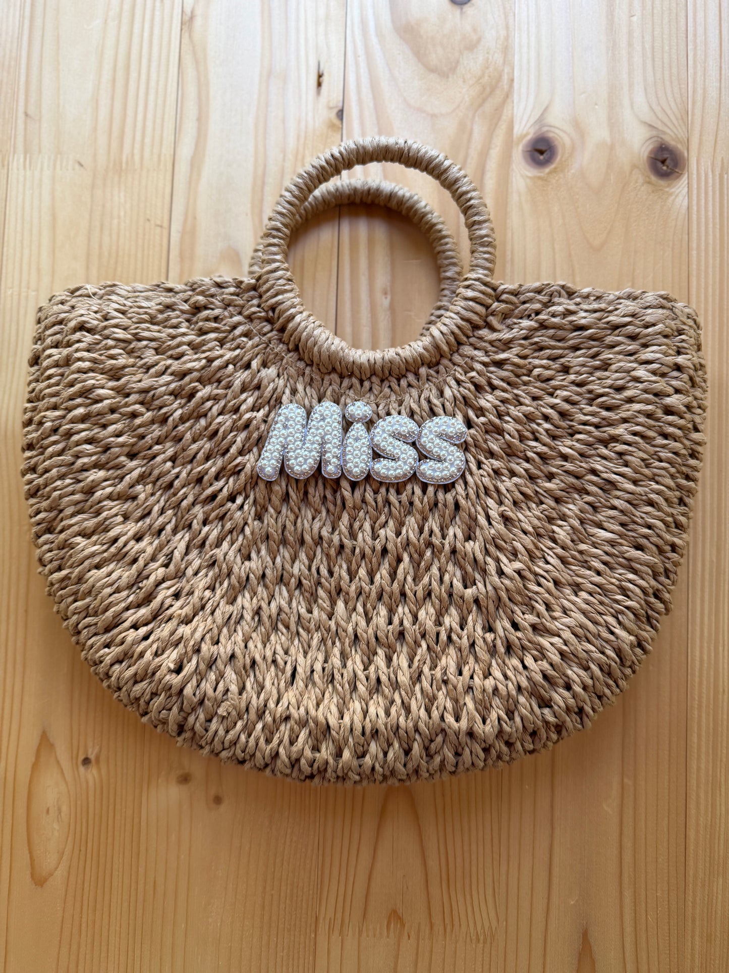 Large straw handbag
