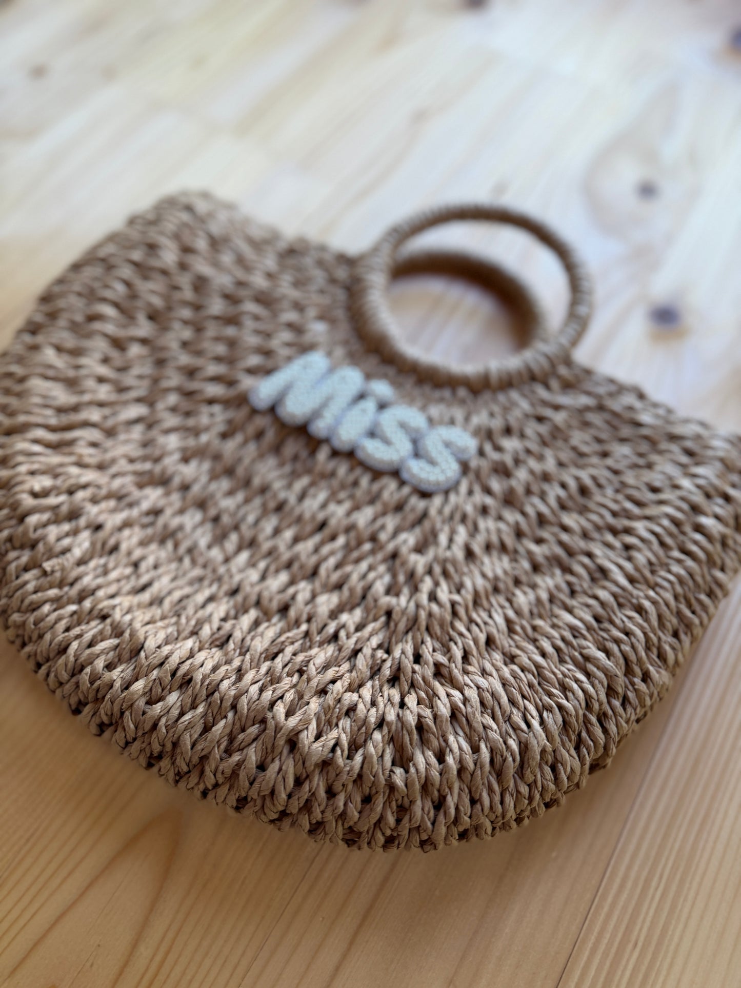 Large straw handbag