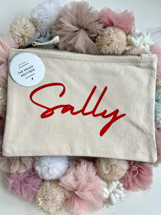 Canvas personalised name pouch - med