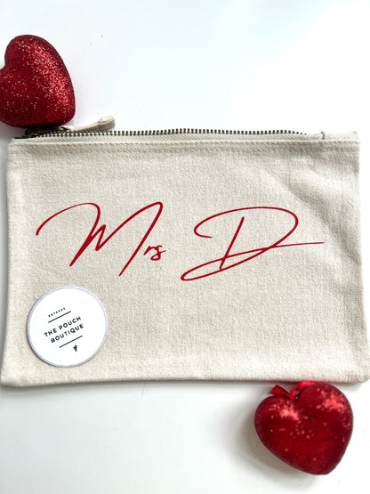 Canvas personalised name pouch - med