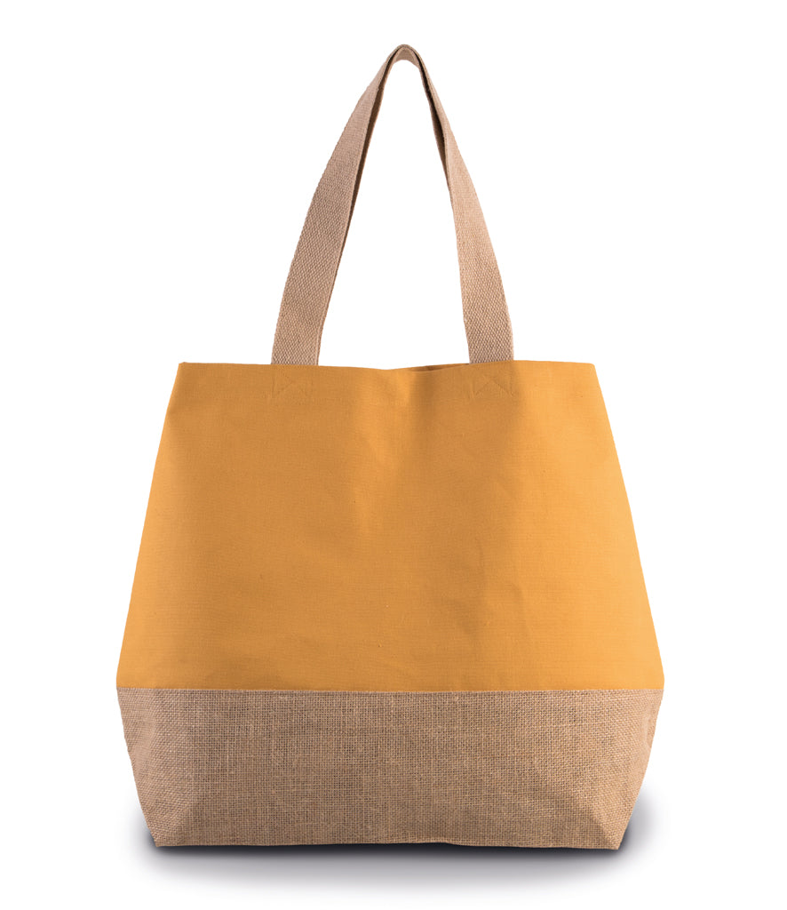 Personalised cotton and jute tote bag