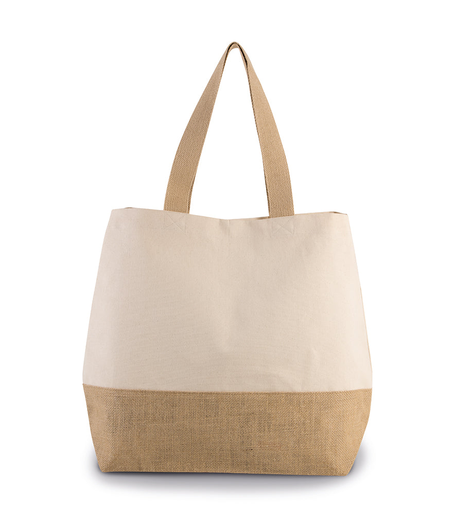 Personalised cotton and jute tote bag