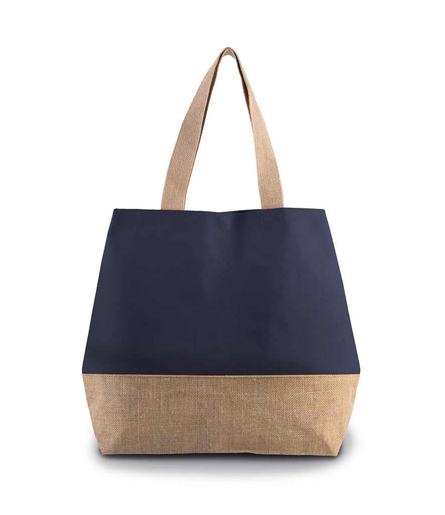 Personalised cotton and jute tote bag
