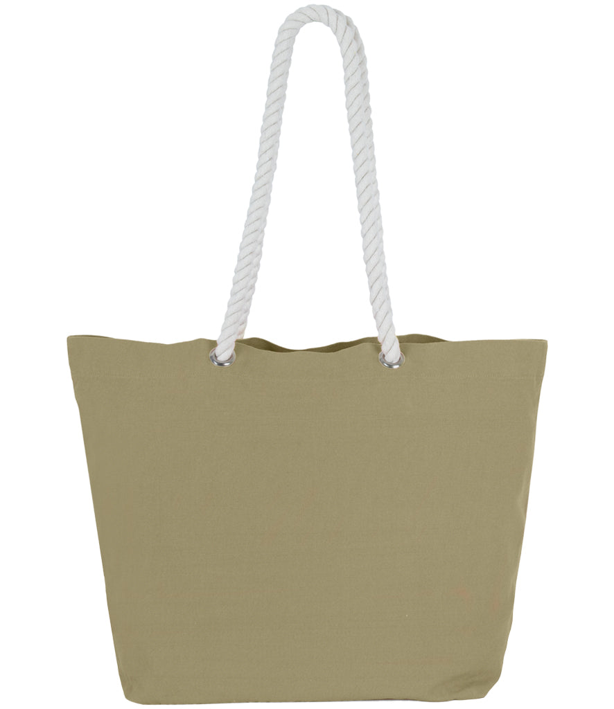 Nautical rope strap tote bag personalised with patches or embroidery