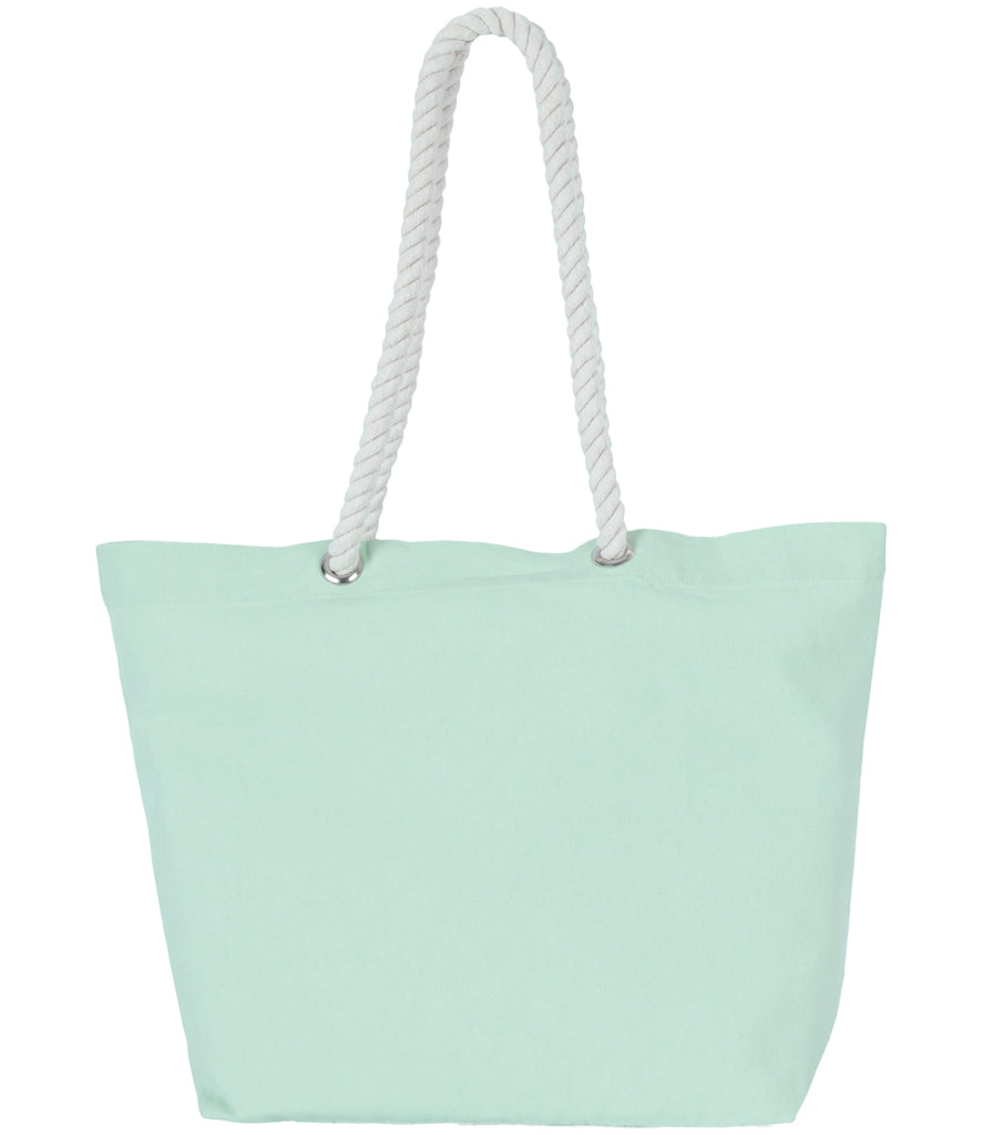 Nautical rope strap tote bag personalised with patches or embroidery
