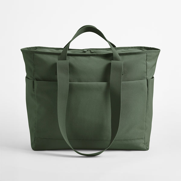 Personalised zippered tote bag with patches or embroidery