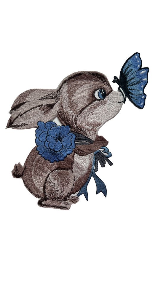 Bunny Rabbit with a bunch of flowers