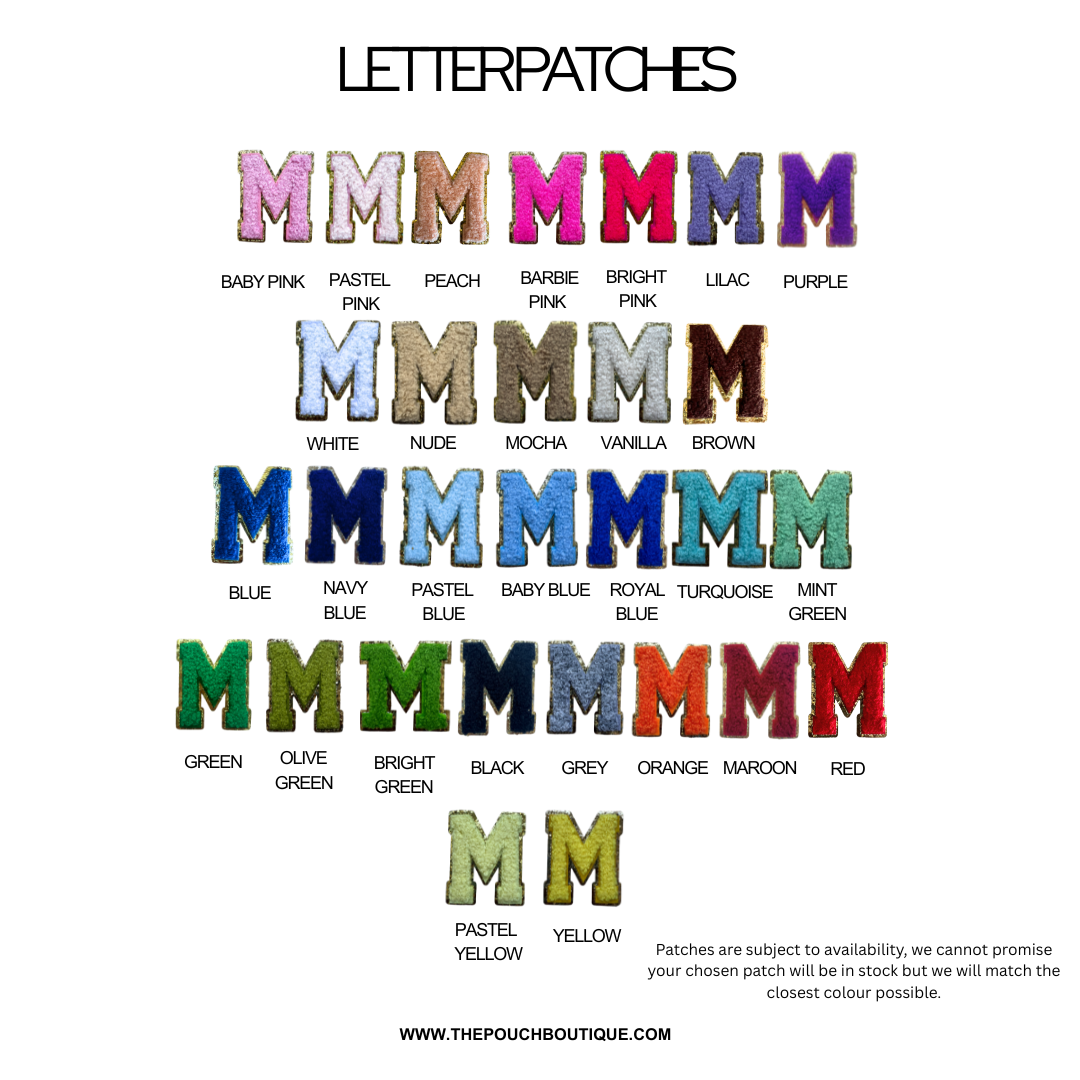 Toddler Backpacks with letter patch motifs